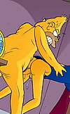 Homer Simpson and his dad probing gay asses