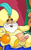 Chunky old sultan from Aladdin toon banging with h