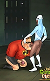 Gay villains giving Bob Parr's cock and ass a real