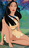 Pocahontas posing naked in the forest