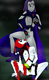 Raven and Harley fighting with dildos